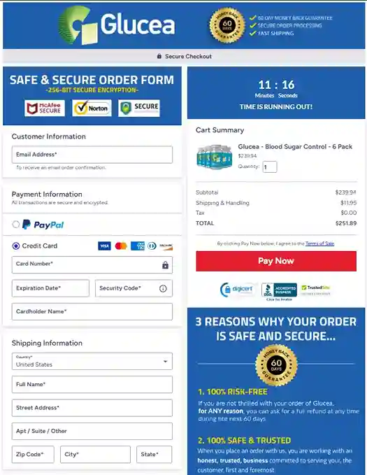 Glucea Order Page